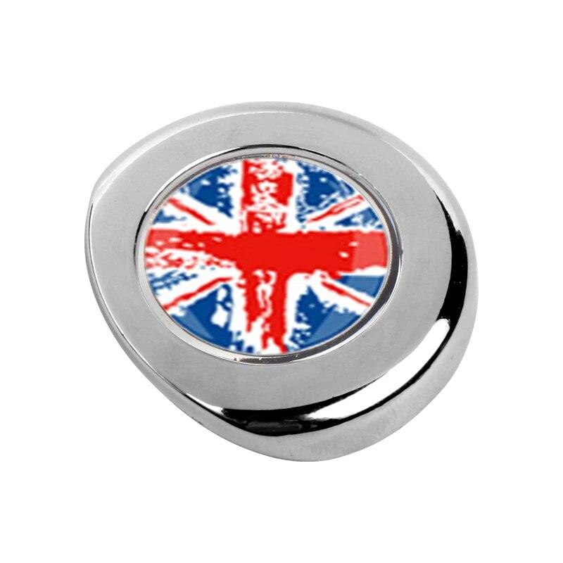 Одна кнопка «Пуск», декоративная наклейка для автомобиля, серебристый и черный металлический материал, эпоксидная смола, узор для MINI COOPER R55 R56 R60 R61