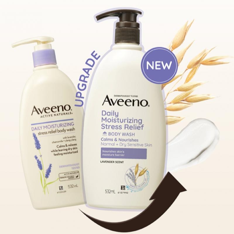Aveeno [новый] Гель для душа Aveeno 532 мл Выберите 1 из 4 Без запаха Аромат лаванды Аромат грейпфрута Ежедневное снятие стресса Аромат лаванды 