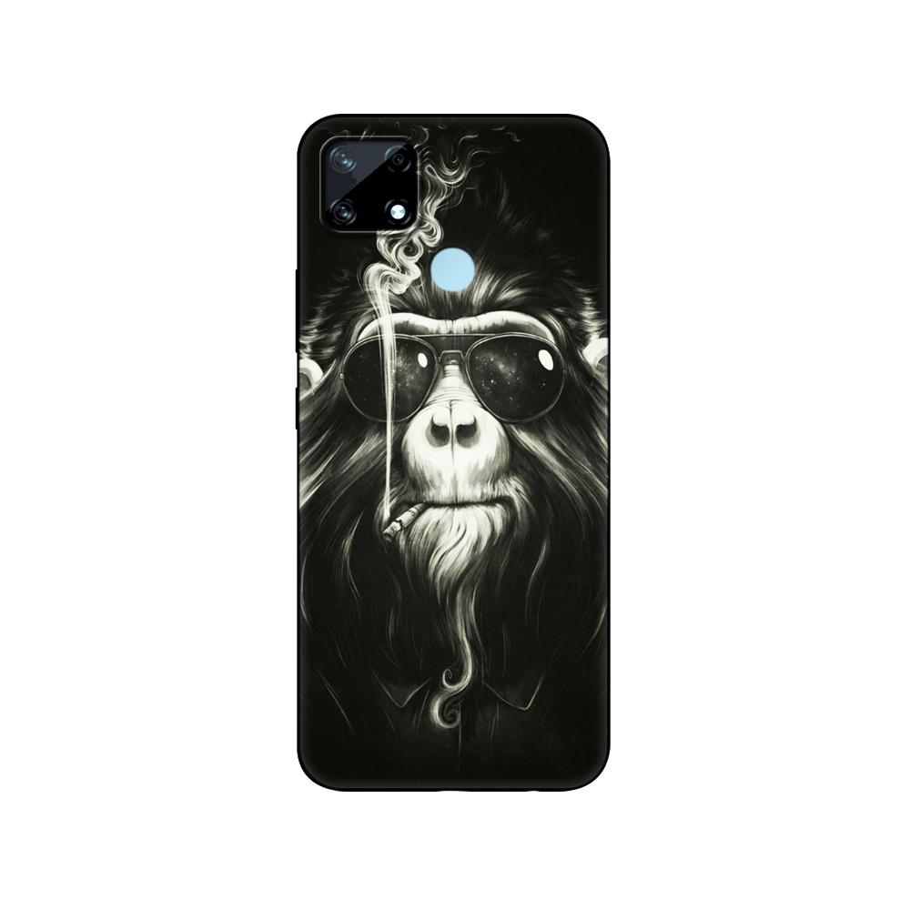 Для Realme C12 C25 C25S 7i Global Case Back Phone Cover для Realme Narzo 20 30A Coque Silicon Soft Fundas Bumper черный чехол из ТПУ
