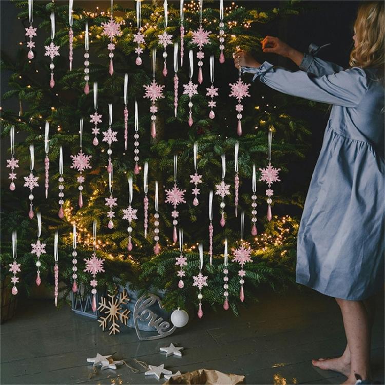 Shatterproof Acrylic Holiday Decorations Snowflake Clear Hanging Ornament For Christmas Tree And Doorway Accent