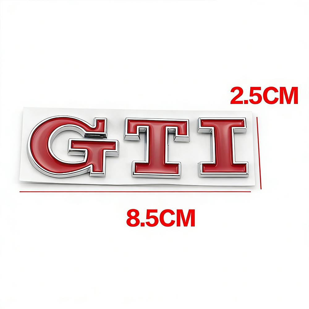 YKPSC1 GTI 3D Metal 1pcs GTI Logo Car Rear Trunk Emblem Side Sticker for VW Golf5 6 7 8 Polo Jetta Tiguan Passat T-Roc MK2 MK5 MK7