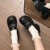 Retro Platform Leather Shoes Loafers Women's Outer Wear 2025 New Fashionable and Comfortable British Style Single Shoes Small Leather Shoes Women