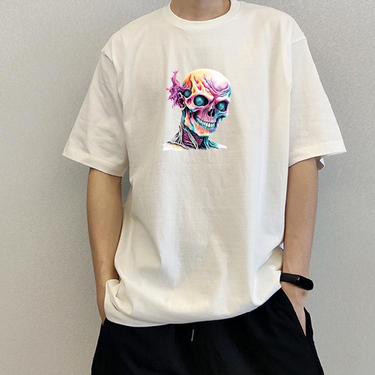 Красочные черепа, наклейка с теплопередачей, хип-хоп, аксессуары «сделай сам», наклейка на джинсы, модный термопресс, аппликация в полоску, нашивки