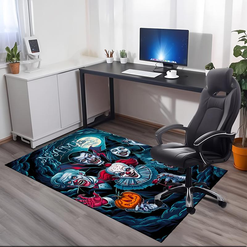 Custom Name Halloween horror Printed Carpet, for Office Chair Living Room Bedroom Kitchen Room Decor Gifts.