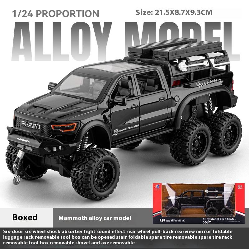1/24 Сплав Литой Под Давлением Модель Грузовика Dodge Mammoth Симуляция Звука и Света Детская Игрушечная Машинка Подарок на День Рождения Мальчика Коллекция Украшений