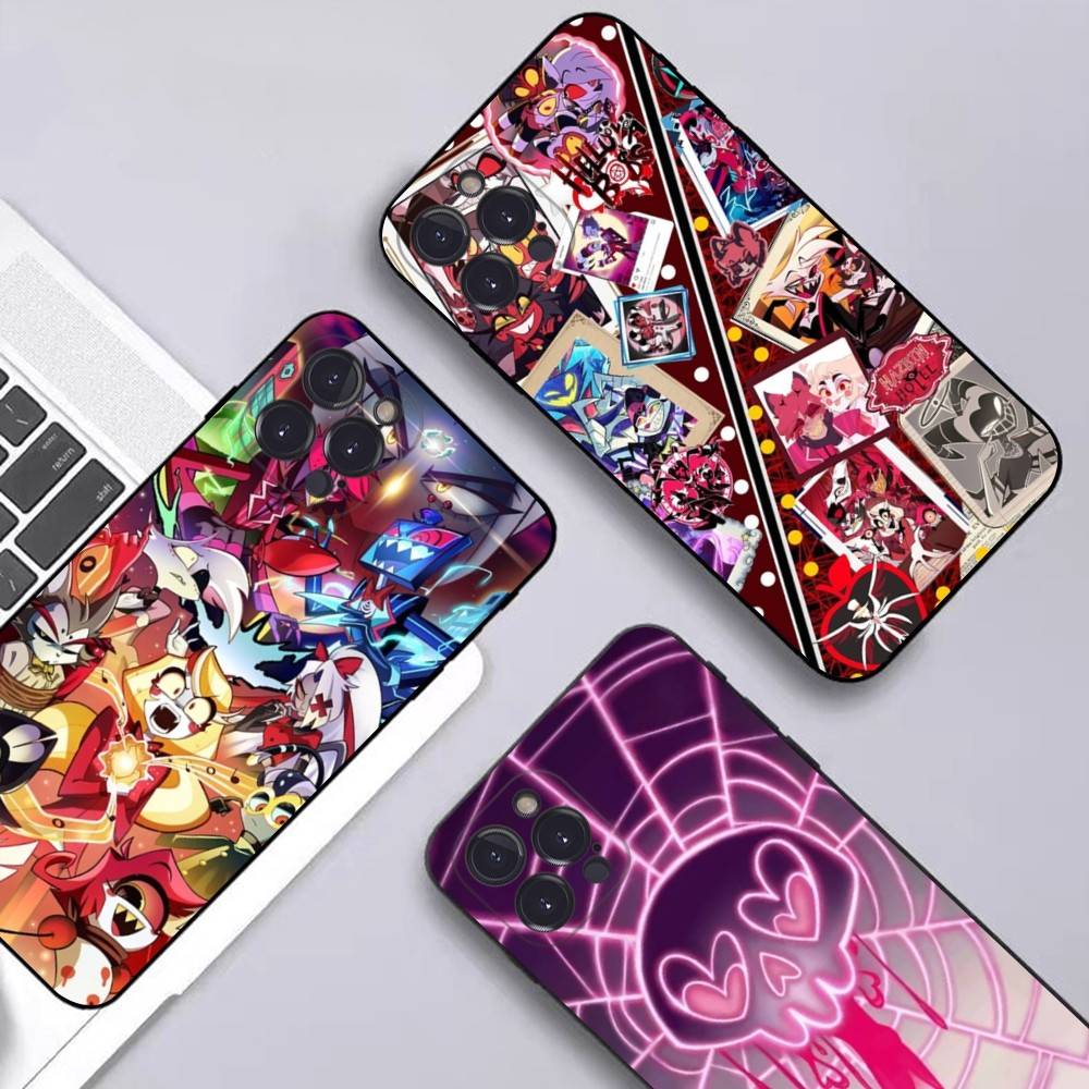 Чехол для телефона H-Hazbin H-Hotel для iPhone 17 16 15 14 13 12 11 Pro Max Plus Черный корпус