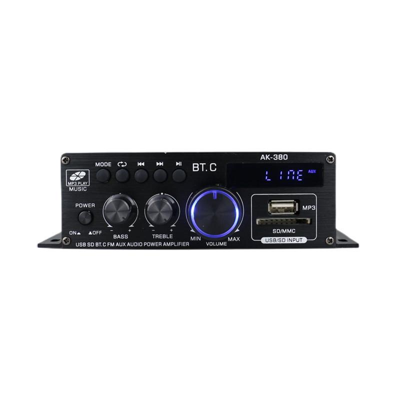 AK380 портативный автомобильный Bluetooth усилитель мощности 12 В бытовой HIFI аудио усилитель стереосистема объемного звучания 15.5X8.5X4.5 см