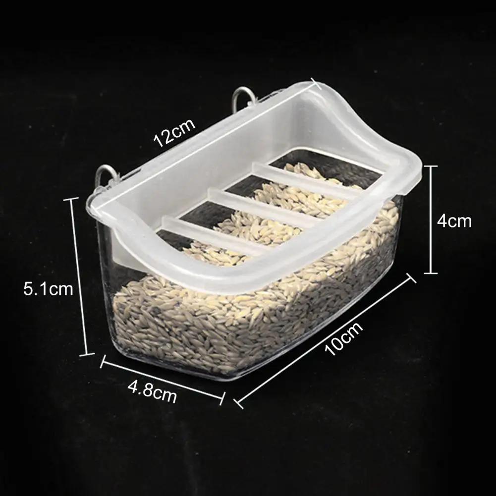Parrot Feed Box Parrot Feed Splash Box Cage Accessory Hanging Bird Feeder for Bird Food Aviary and Field with Grid Bird Supplies