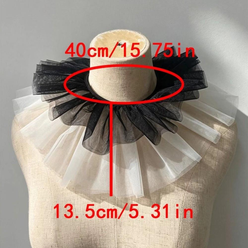 Detachable Fake Collar Shawl Ruffle Mesh Makeup Neck Shawl Vintage Neck Collar Cosplay Event
