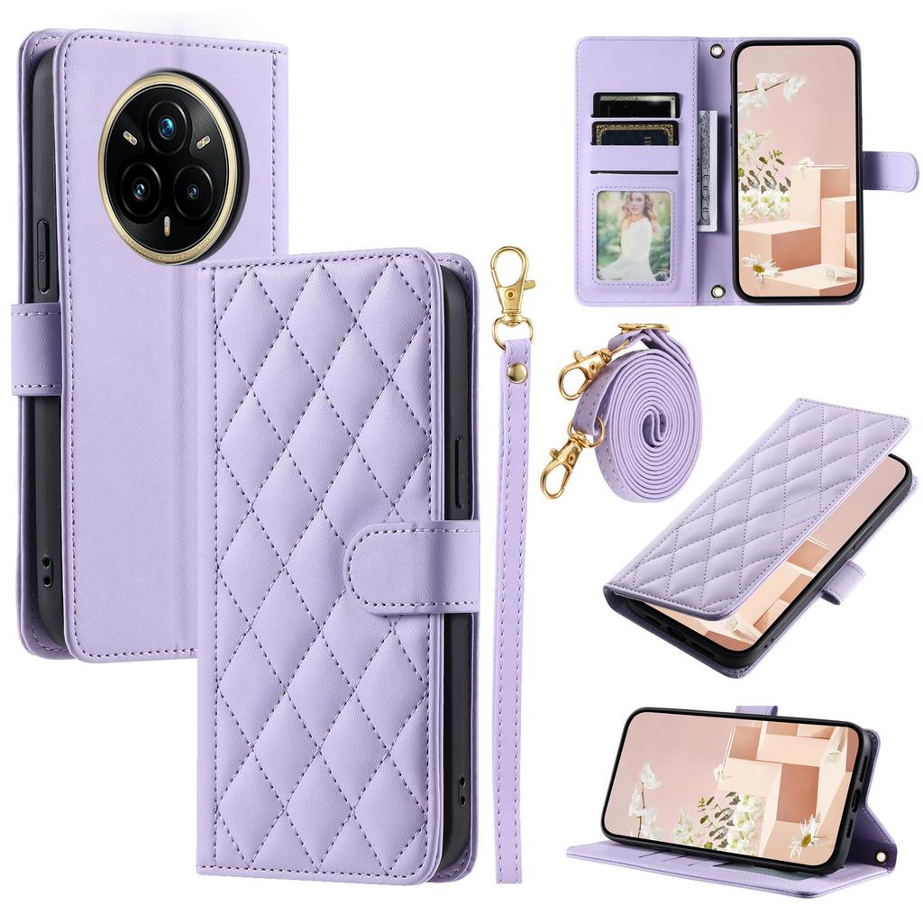 For Realme 14 Pro 5G Case Wallet Rhombus Grid PU Leather Phone Cover
