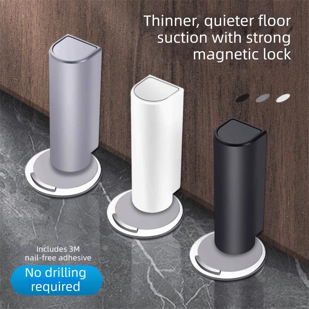 Stainless Steel Magnetic Door Stops Non-Perforated Shock Absorbers Door Stop Hardware Heavy Duty Touch Door Hidden Door Locks