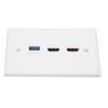Настенная панель HD Multimedia Interface Ethernet USB 2 порта HD Multimedia Interface Keystone 1 порт USB 3.0