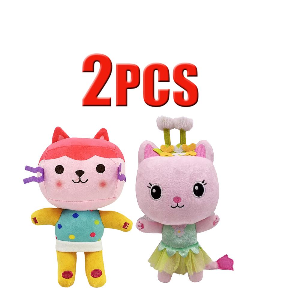 ##8-Piece Gabby Doll House Plush Toy Set 25cm Mermaid Cat Stuffed Animal Cartoon Doll Children's Christmas Gift
