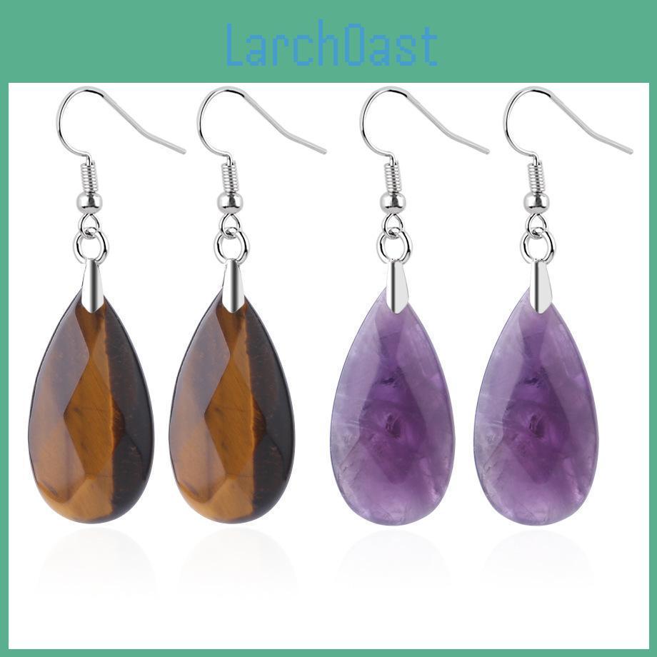 Natural Crystal Cut Jewelry Cut Angle Quartz Crystal Earrings Water Drop Shaped Semi Gem Diamond Cut Earrings