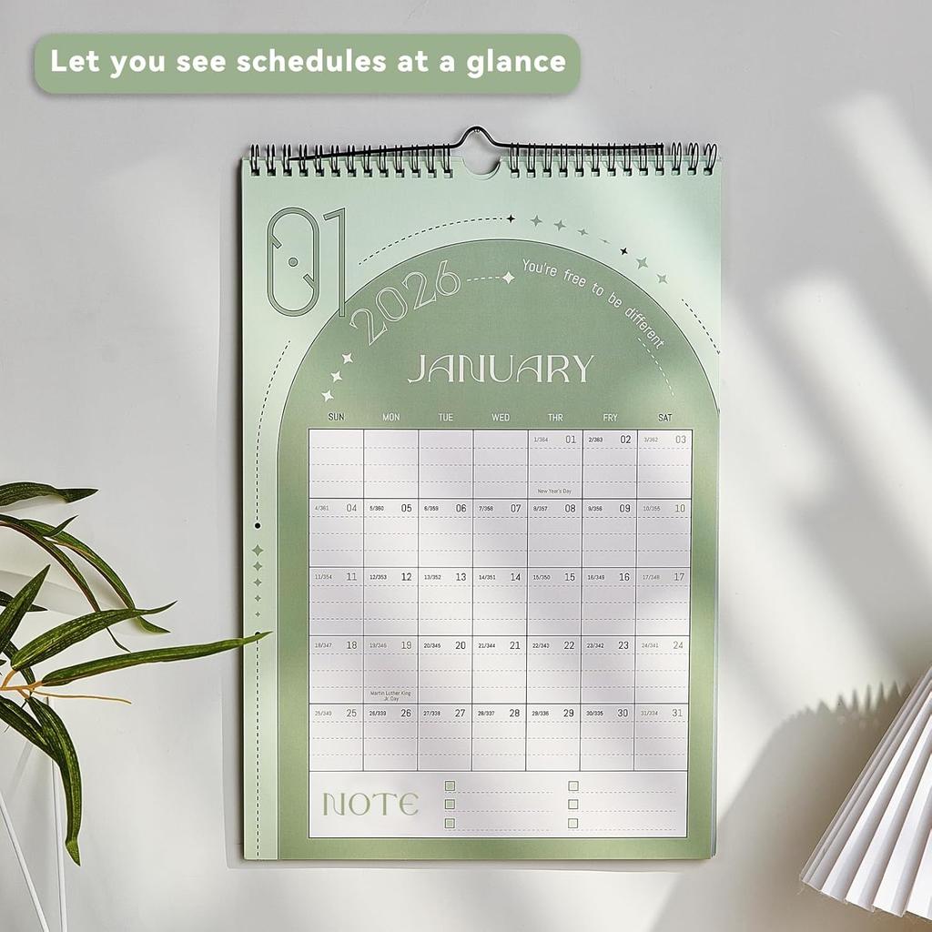Aesthetic Wall Calendar 2026 10" x 15", Run from January 2026 to June 2027 Vertical Calendar,18-Month Hanging Monthly Calendars, Positive Planner for