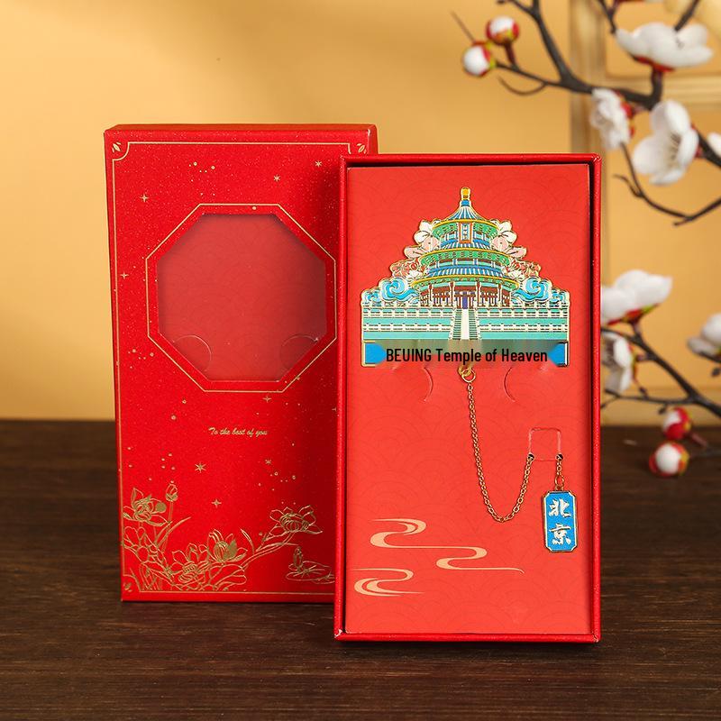 Культурный сувенир из Пекина: Запретный город, Храм Неба, Великая стена Металлические закладки - Подарки в древнем стиле