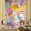 Sugarbunnies Anime Kawaii Cartoon Tapestry Bohemian Wall Hanging Sheets for Room Decor Bedroom Living Room Dorm Wall Art
