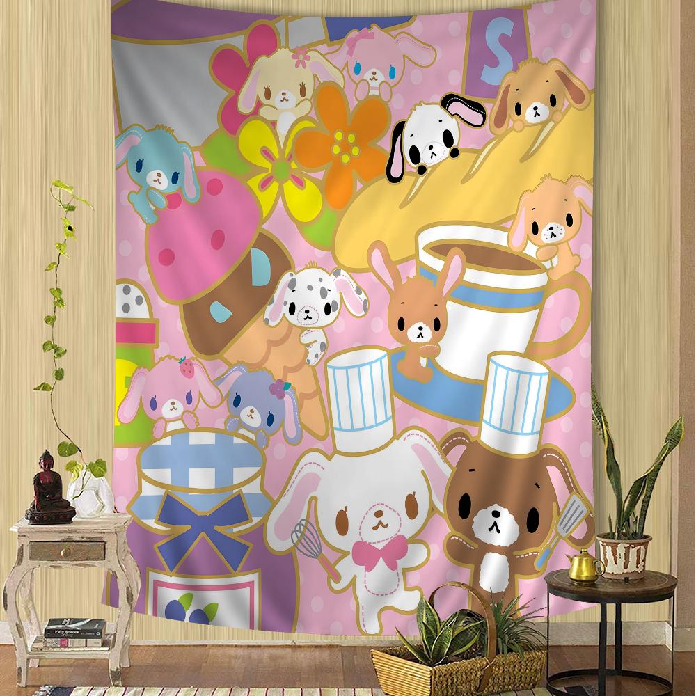 Sugarbunnies Anime Kawaii Cartoon Tapestry Bohemian Wall Hanging Sheets for Room Decor Bedroom Living Room Dorm Wall Art