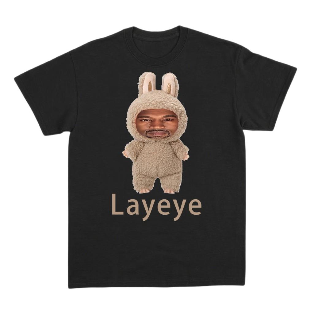 2025 New Spoof Kanye Layeye Tee Creative Short-sleeve Pure Cotton Men's Women's Casual Tee Top Boys Girls Fashion Men's T-shirt