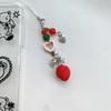 Sparkling Strawberry Beads Phone Chain Bag Hanging Car Keyring Cute Beaded Phone Lanyard Girls