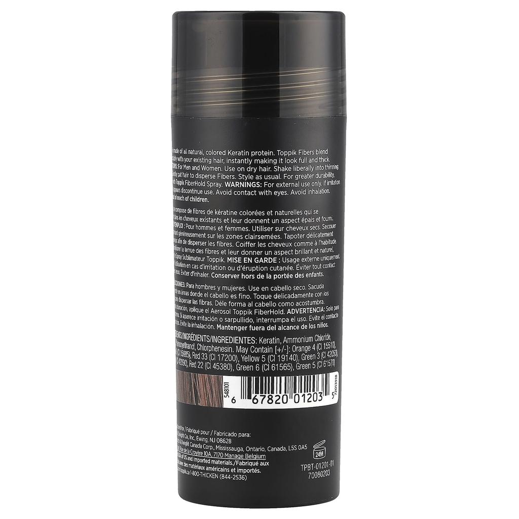 Toppik Волокно для наращивания волос, средне-коричневый, 0,97 унции (27,5 г)