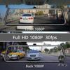 10'' 1080P Автомобильный зеркальный видеорегистратор с двумя объективами, сенсорным экраном IPS, потоковой передачей мультимедиа, ночным видением, видеорегистратором, камерой заднего вида