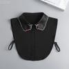 Fashion Women's Embroidery Shirt Fake Collar Removable Mujer Faux Cols White Sweater False Collar Lapel Shirt Blouse Detachable