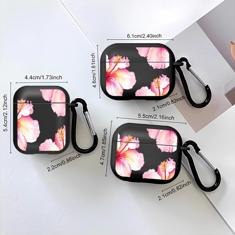 Чехол для Airpods Pro 2 Pro3 1 3 4 Pro2 Чехлы для наушников Обложка Розовый цветок гибискуса