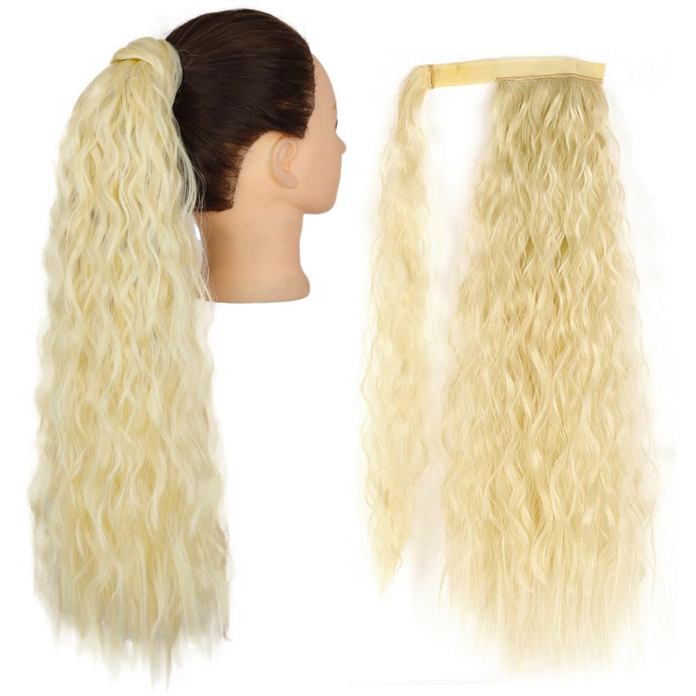 MISS WIG Synthetic Long Straight Hair Extension Wrap Around Clip In Heat Resistant Fiber Ponytail Natural Pony Tail for Women