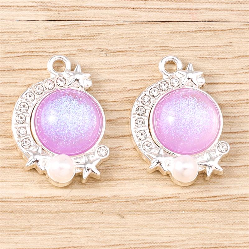 5 шт. 14x20 мм Элегантные красочные хрустальные подвески-шармы в виде луны для изготовления ювелирных изделий, подвески для серег-капель, ожерелий, браслетов, DIY поделки, подарки