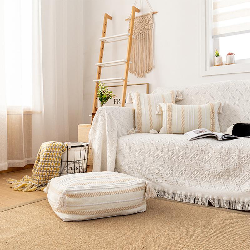 Современный минималистский квадратный подставка для ног из ткани ручной работы, простая подушка для сиденья в стиле пуфа без набивки, марокканская наволочка для подушки ручной работы