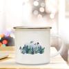 Кружки для кемпинга Adventure Campfire Cup с принтом леса Enamel Camping Cups Outdoor Campervan Coffee Handle Mug Camper Best Gifts