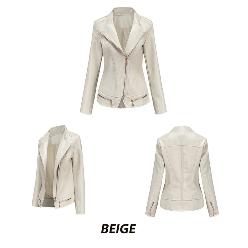 Женская куртка из искусственной кожи: Мода Весна/Осень, Приталенный крой, Размеры S-4XL - Повседневный стиль