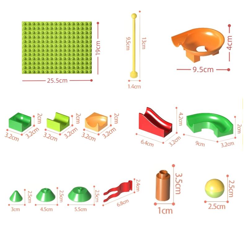 Non-Toxic 28Pcs Big Marble Race Run Maze Ball Track Building Blocks Funnel Slide Assemble Bricks With Baseplate Compatible Blocks Toy