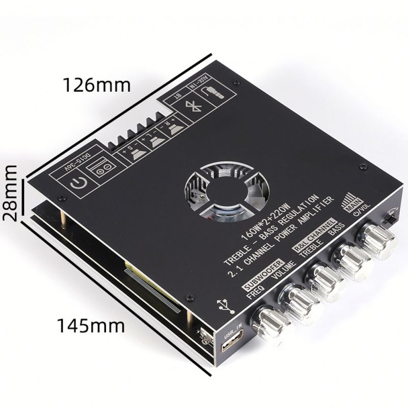 ZK-HT21 160W*2+220W 2.1 Channel Wireless Audio Amplifier Board TDA7498E Wireless Digital Power Amplifier Board
