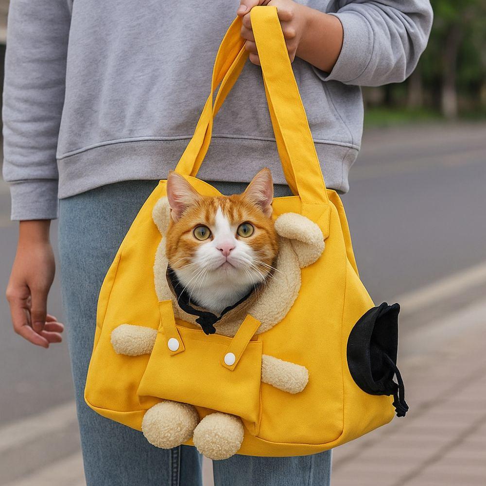 Practical Breathable Cat Carrier Bag Adjustable Can Be Exposed Pet Travel Bag Portable Cats Shoulder Bag Hiking