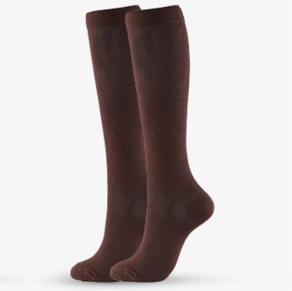 Мужские и женские однотонные нейлоновые длинные компрессионные носки для занятий спортом на открытом воздухе