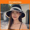 Breathable Polyester Sun Hat With Large Brim And Elegant Bow For Summer Outdoor Activities