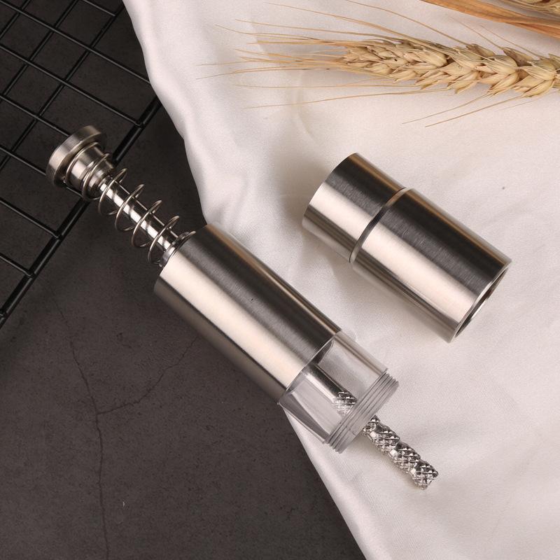 1PC Stainless Steel Manual Pepper Mill, Manual Press Pepper Grinder, Household Pepper Mill Black Pepper Mill