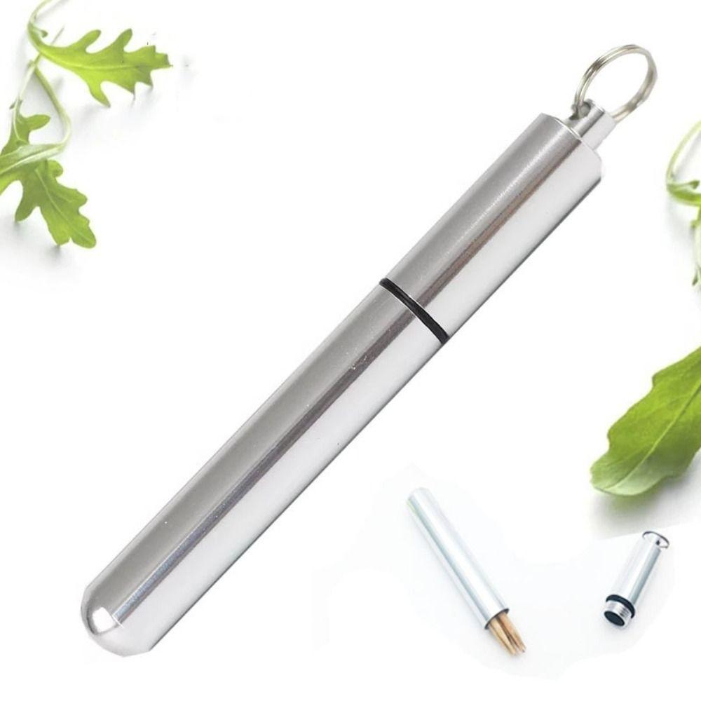 Waterproof Toothpick Container Aluminum Cotton Swab Organizer Bottle Pill Bottle Travel