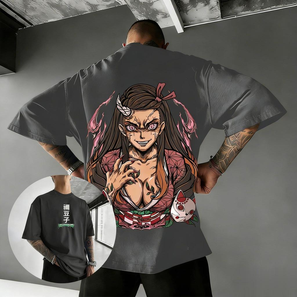 Kimetsu No Yaiba Незуко Камадо Аниме Футболка Мужская Женская С Коротким Рукавом Убийца Демонов Графическая Футболка Стритвир Повседневные Топы 2026 Лето