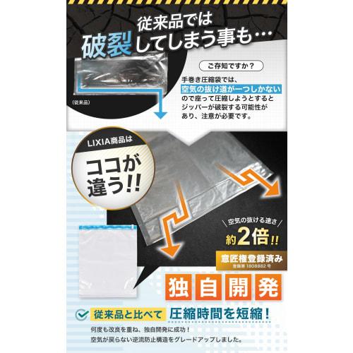 [You'll never go back to manual compression!] LIXIA Compression Bags for Travel: Just sit down and compress in 5 seconds. [Featured in Jalan and super