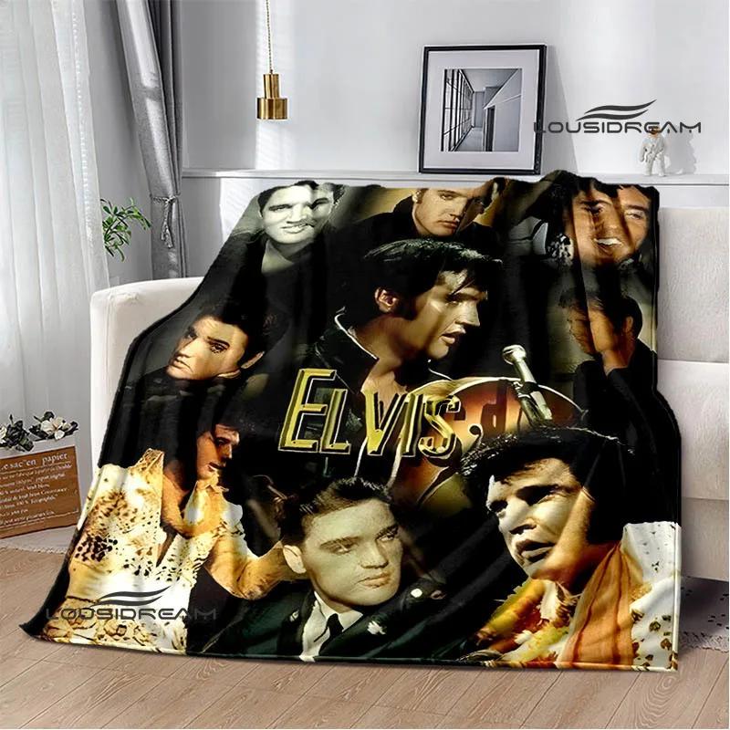 E-Elvis-Presley Retro print blanket blankets for beds Picnic blankets Flange blanket Soft and comfortable blanket birthday gift
