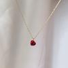 S925 Sterling Silver Little Red Heart Clavicle Chain Light Gold Light Extravagant Love Heart Pendant Necklace for Women Ins Fashion
