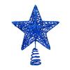 Gold Shimmering Christmas Tree Star Top Decoration Hollowed Metal Star Tree Top Ornament for Holiday Party Decoration