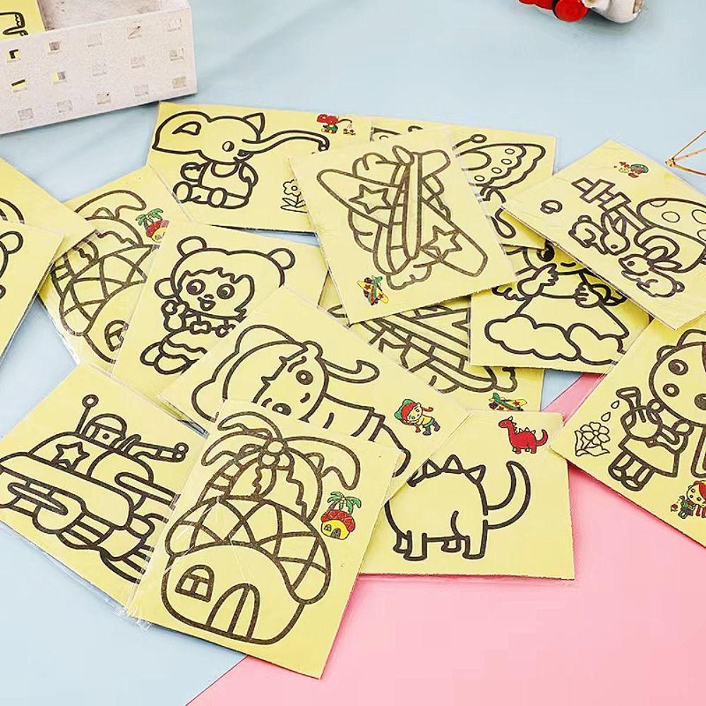 Brush Art Painting Sand Painting Set Paper Picture Drawing Coloring Toys Children/Kids/Toddlers