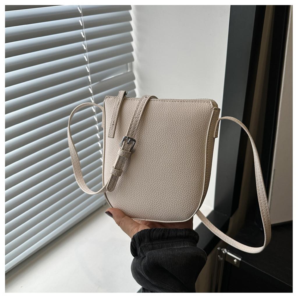 Pattern Shoulder Bag New Zipper Solid Color Crossbody Bag Genuine Leather Phone Bag Ladies New