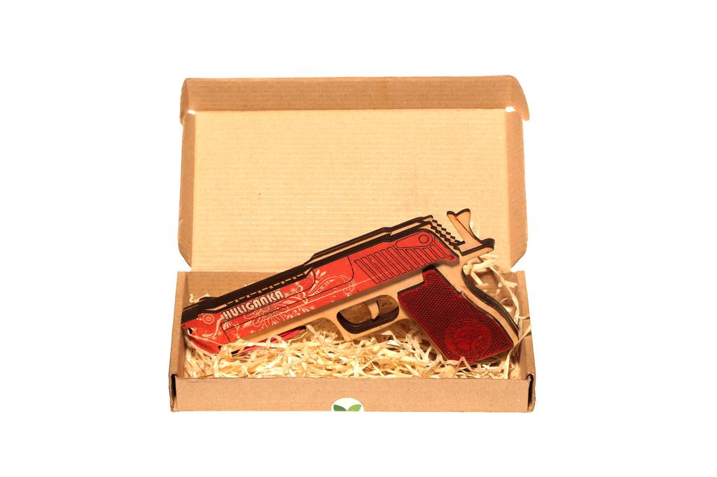Wooden Rubber Band Machine Gun HuliGan - 3D Model Office Toy Gun, Band Shooter, Rubberband Gun, Toy for Boy, Wood Shooter, Christmas Gift