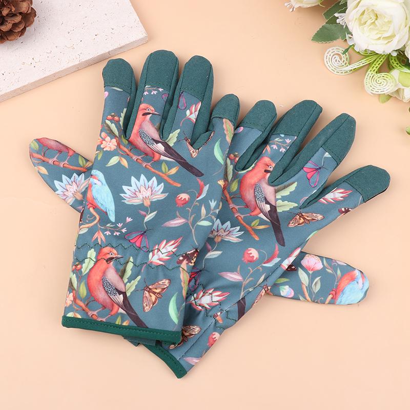 Садовые перчатки для женщин, дышащие кожаные садовые перчатки с захватом, устойчивые к проколам и колючкам, рабочие перчатки