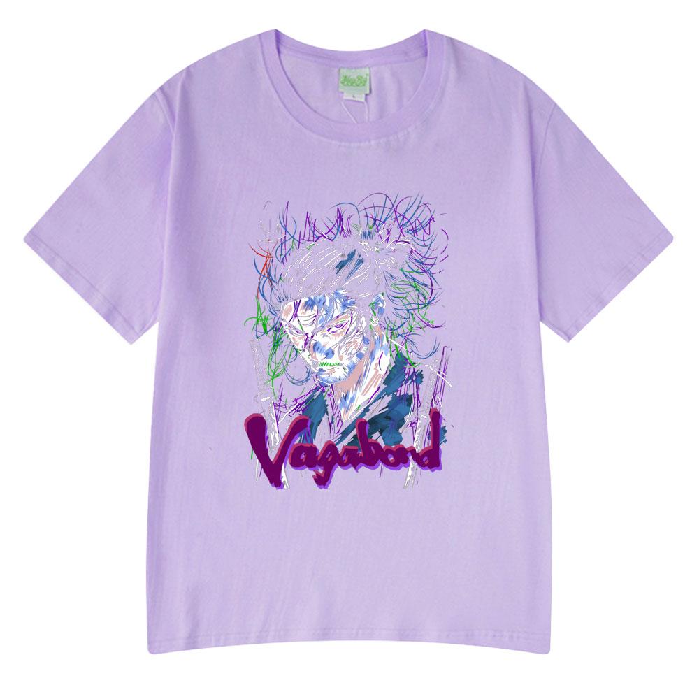 Japanese Anime Vagabond Miyamoto Musashi Funny Style Tshirts Unisex Women Clothing Fashion Short Sleeve T Shirts Summer Streetwear